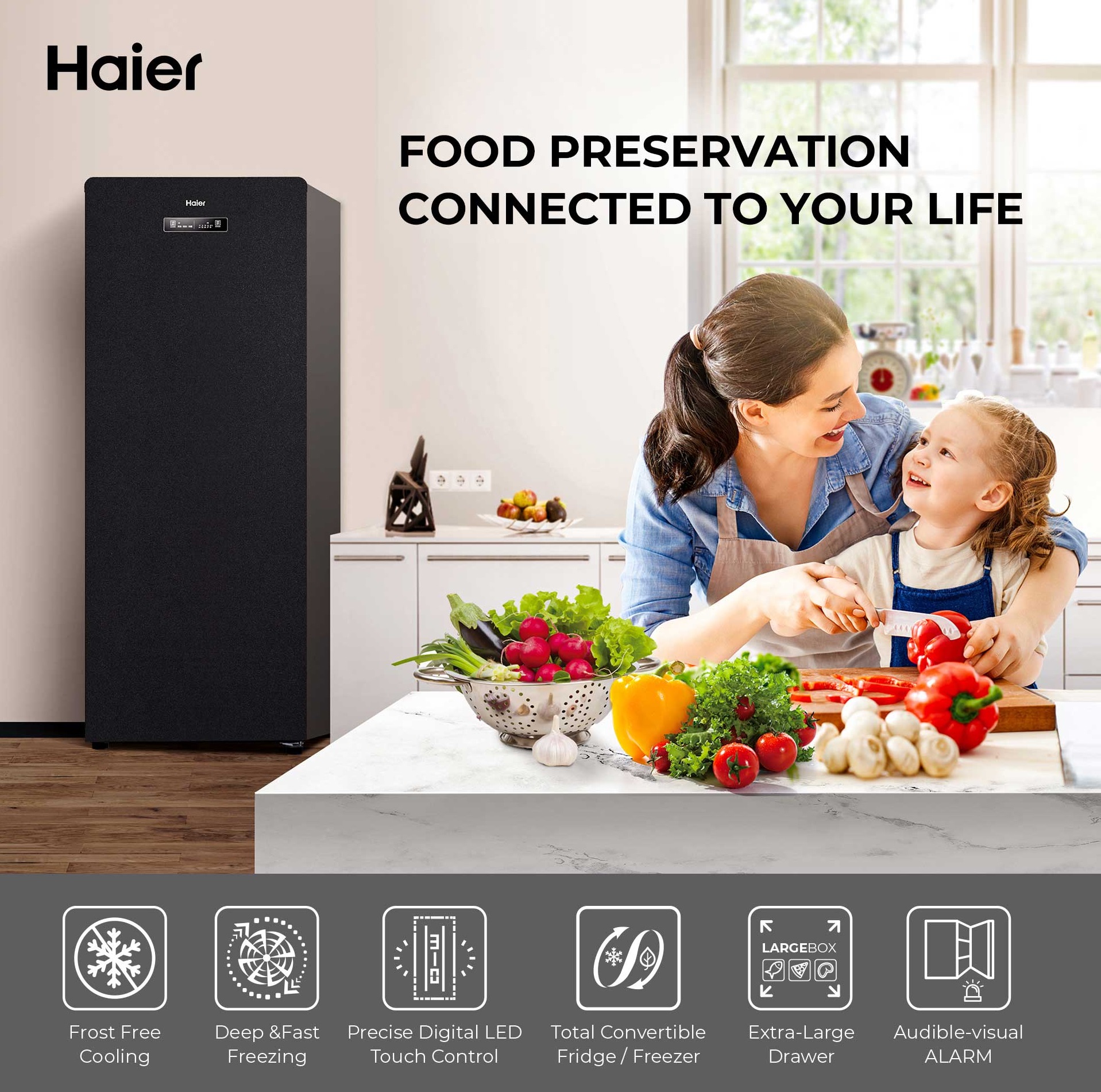 Haier HUR-181NE 168L Deep & Fast Freezing Upright Freezer | ESH